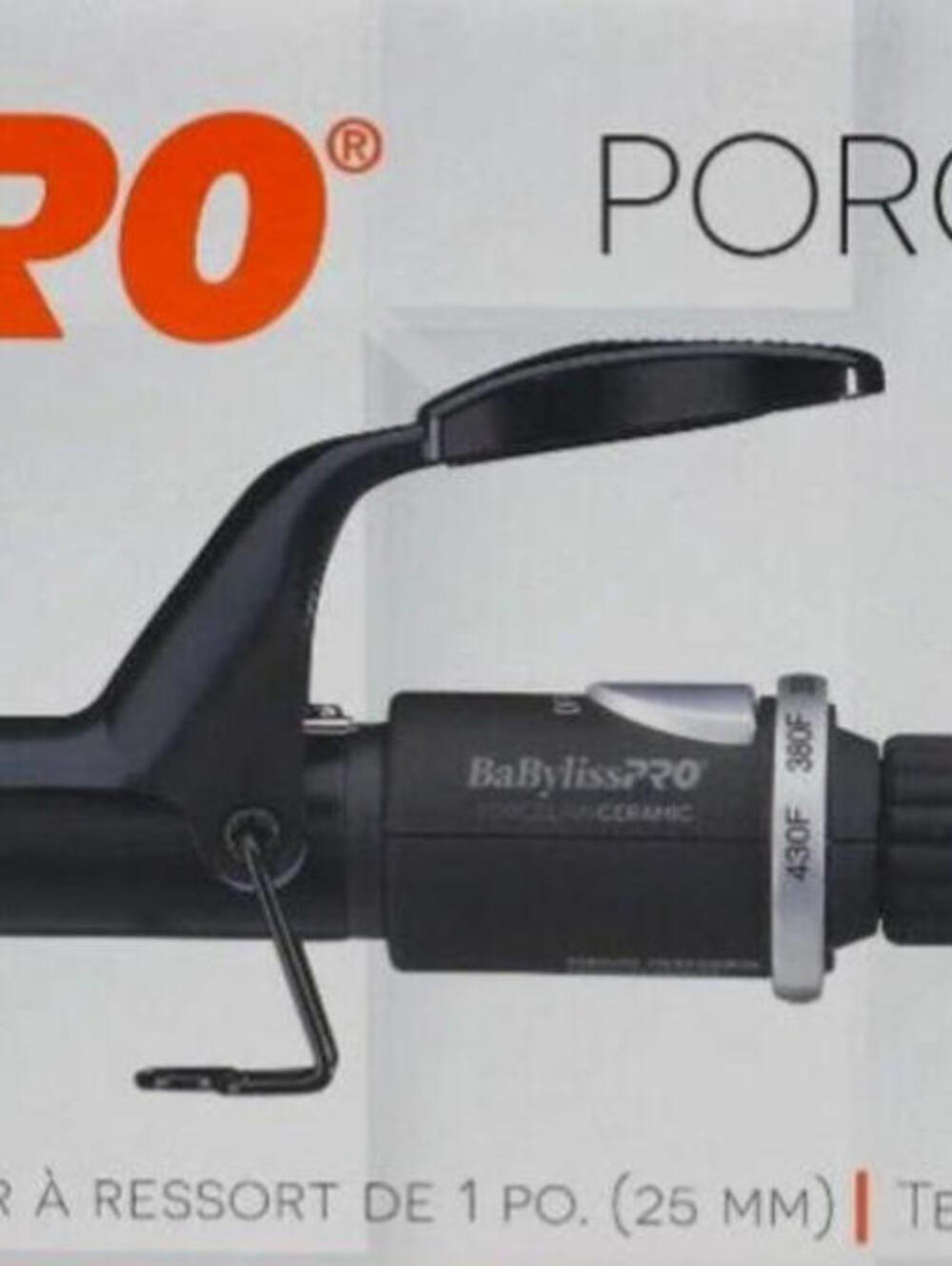 One time used - BaBylissPRO Porcelain Ceramic 1" Spring Curling Iron
